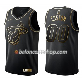 Camiseta Hombre NBA Miami Heat Personalizadas Nike Negro Golden Edition Swingman
